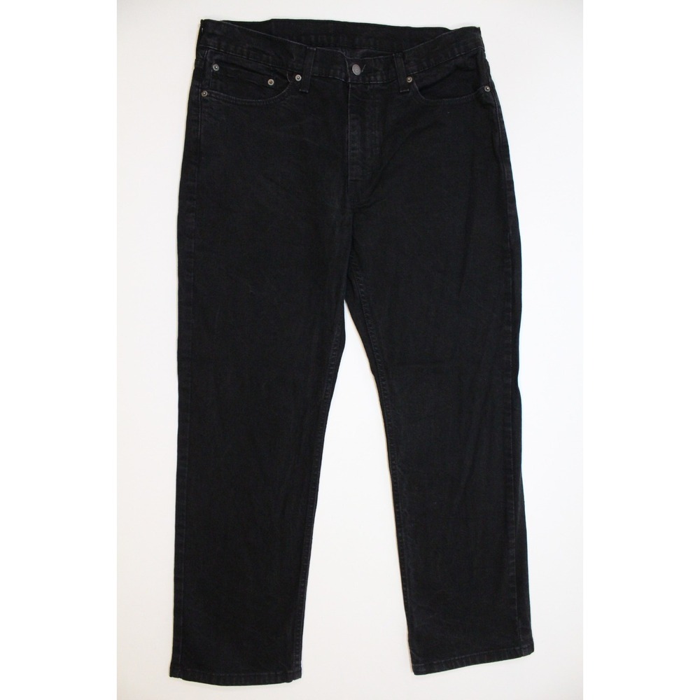 Levis 514 Jeans Mens 36x30 Black‎ Straight Mid Rise Dark Wash Denim